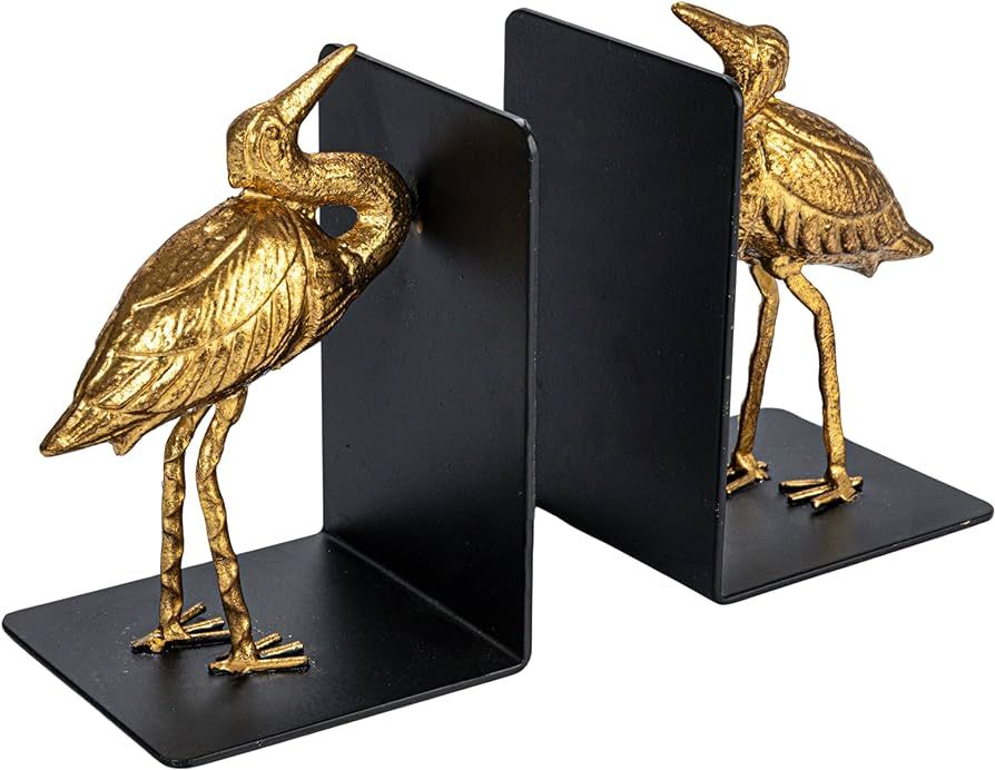 Creative Co-Op Decorative Cast Iron Bird Bookends, Gold, Set of 2 | Amazon (US)