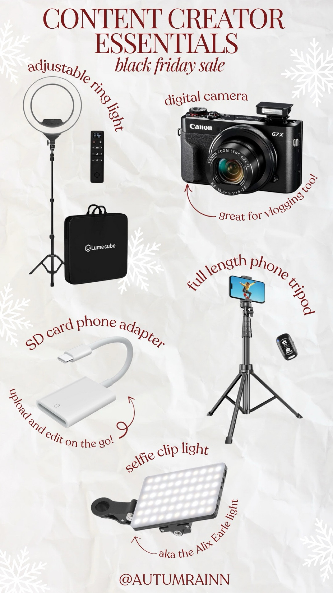 content creator essentials 💌 

#LTKHoliday #LTKGiftGuide #LTKCyberWeek