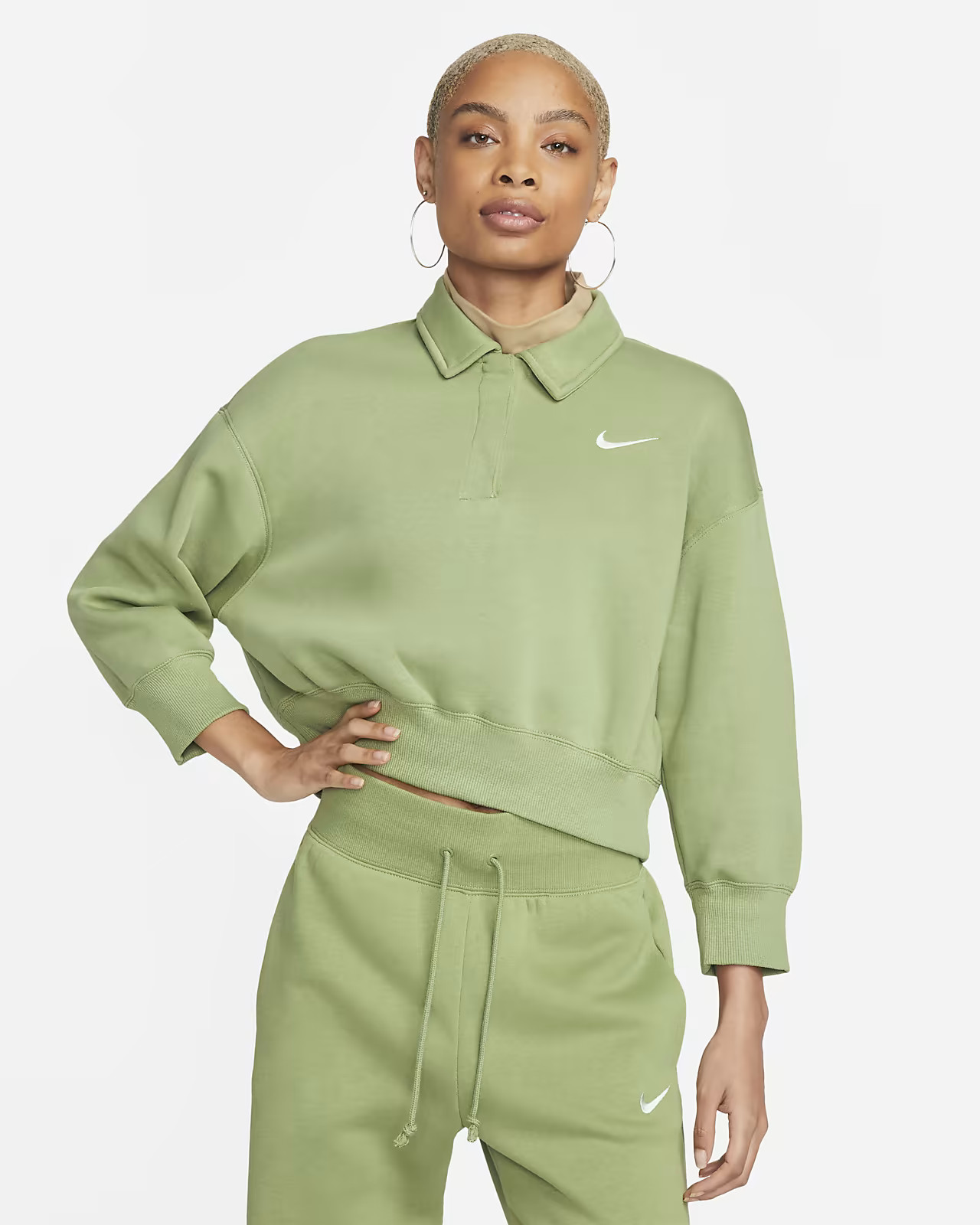 Women's 3/4-Sleeve Crop Polo Sweatshirt | Nike (US)