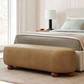 Thalia Leather Bench | West Elm (US)