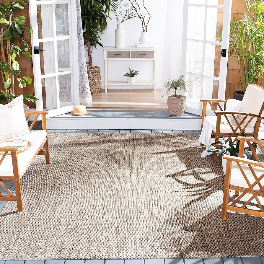 SAFAVIEH Courtyard Collection Area Rug - 8' x 10', Natural & Black, Non-Shedding & Easy Care, Ind... | Amazon (US)