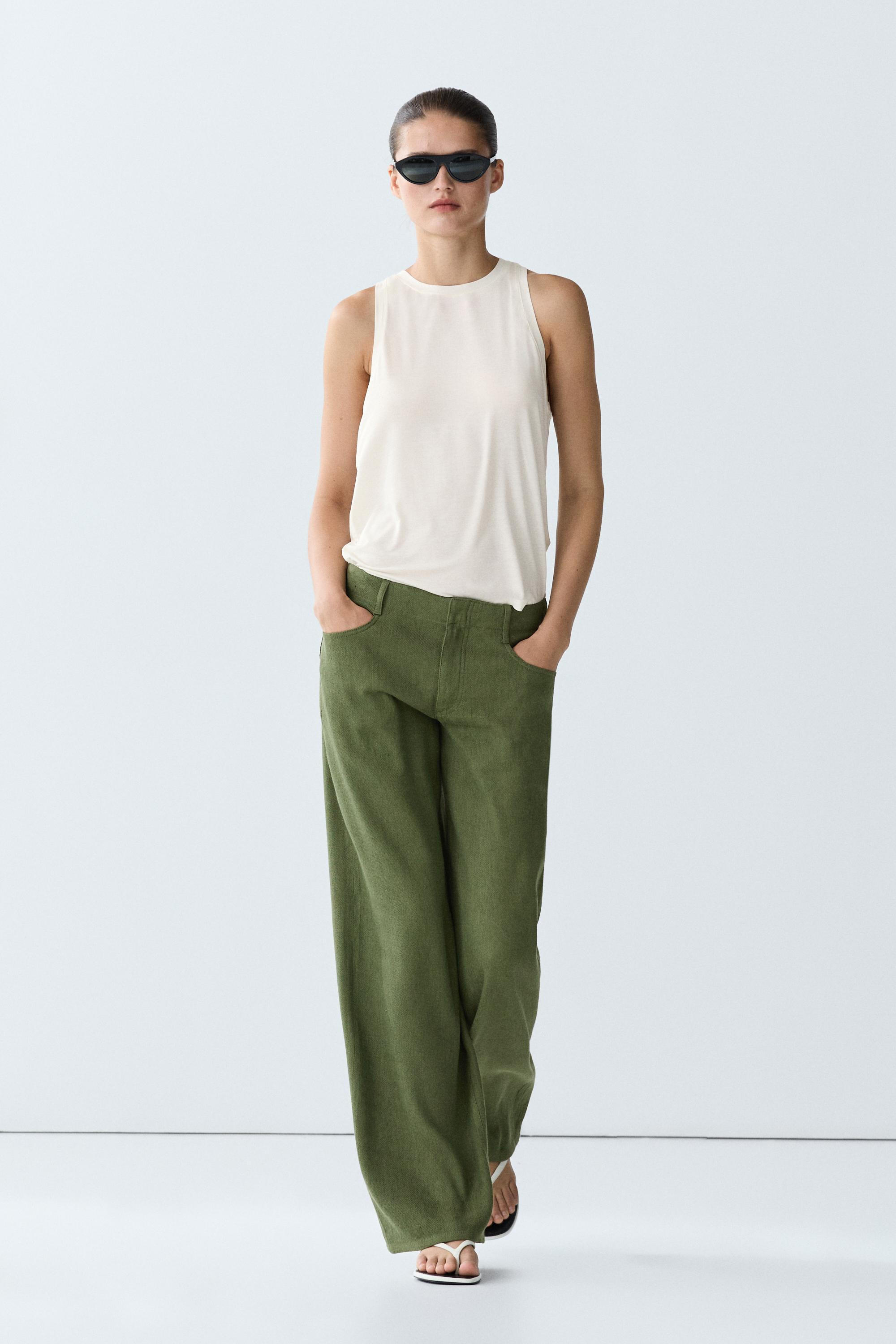 Straight linen blend pants | Massimo Dutti UK