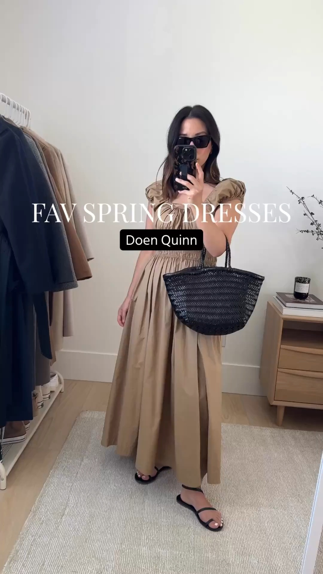 Doen Quinn dress: a favorite for years. So feminine and petite-friendly. This color is old, but it comes in black and white (which I also have). 

DÔEN Quinn dress xs
Tkees sandals 5
Dragon diffusion bag
YSL sunglasses 

Spring dresses, spring outfits 2026, spring style, dresses, Easter dresses, date night outfit 

#LTKootd #LTKPetite #LTKSeasonal