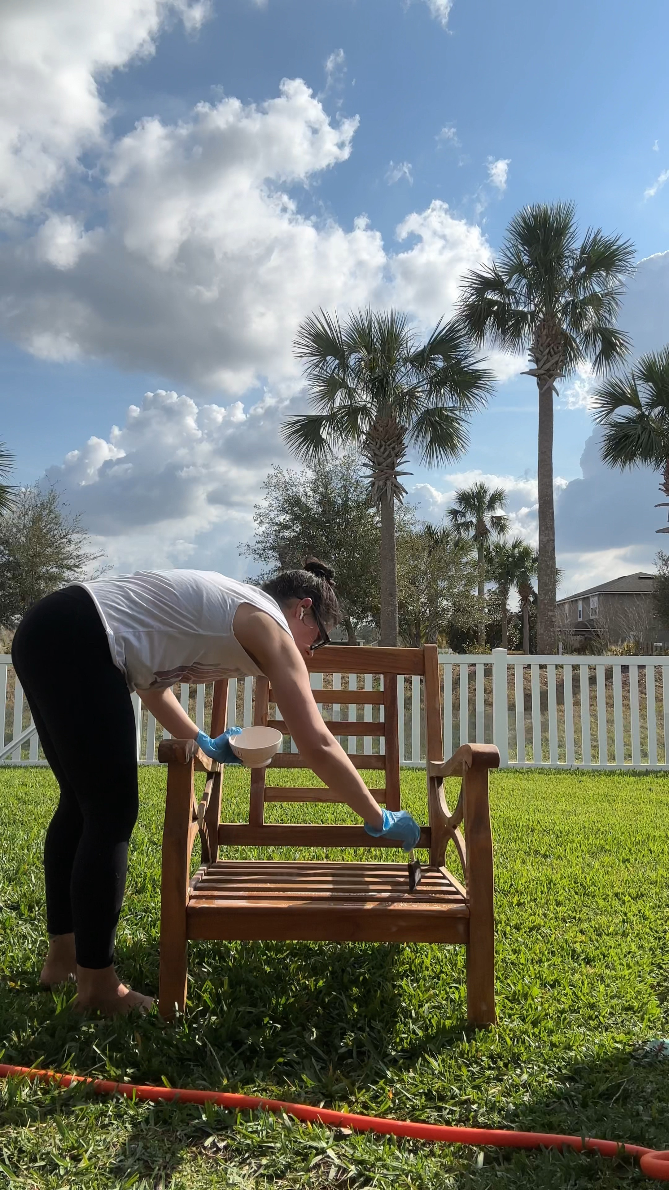 Bringing our teak patio furniture back to life step 2 