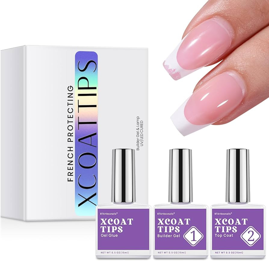 btartboxnails Nail Tips Builder Gel Set - 15ml Nail Tip Builder Gel 15ml Top Coat with Gel Nail G... | Amazon (US)