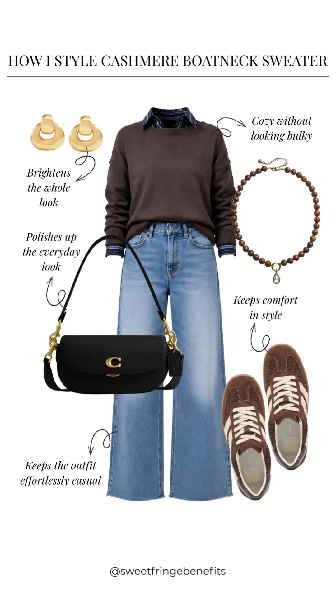 This is one of those outfits that looks pulled together without making a fuss. The cashmere sweater with wide-leg jeans and sneakers feels easy enough for everyday, but still polished.

#LTKgrwm #LTKdayinmylife #LTKootd