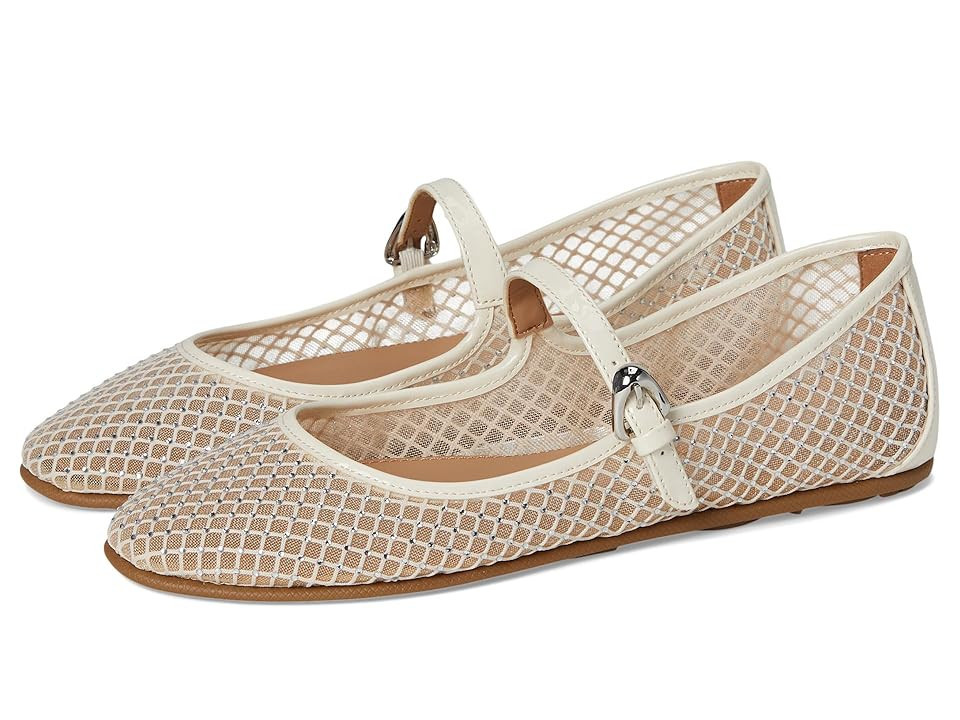 Aerosoles Peggy Women's Flat Shoes Crystal/Eggnog Mesh Fabric : 7.5 B - Medium | Zappos