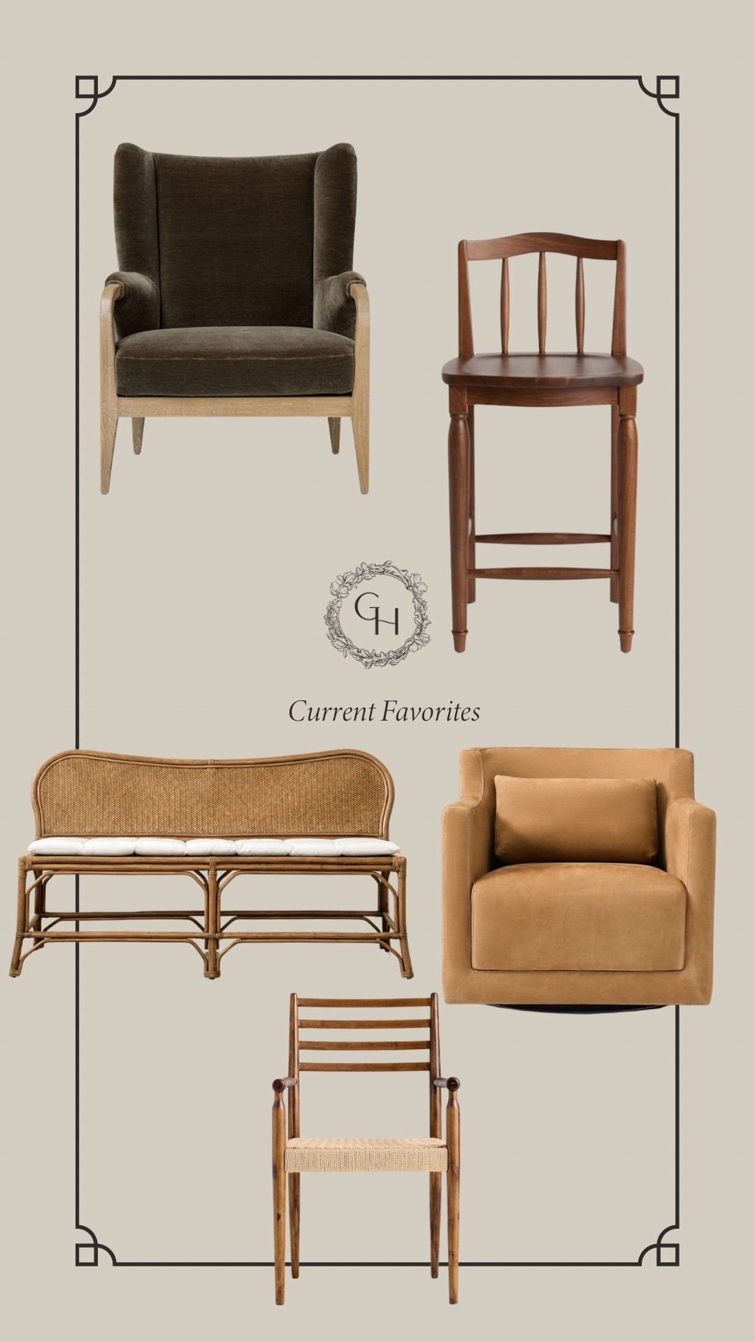 Current favorite chairs! Dining chair, accent chair, bench, rattan bench, counter stool, swivel chair

#LTKHome