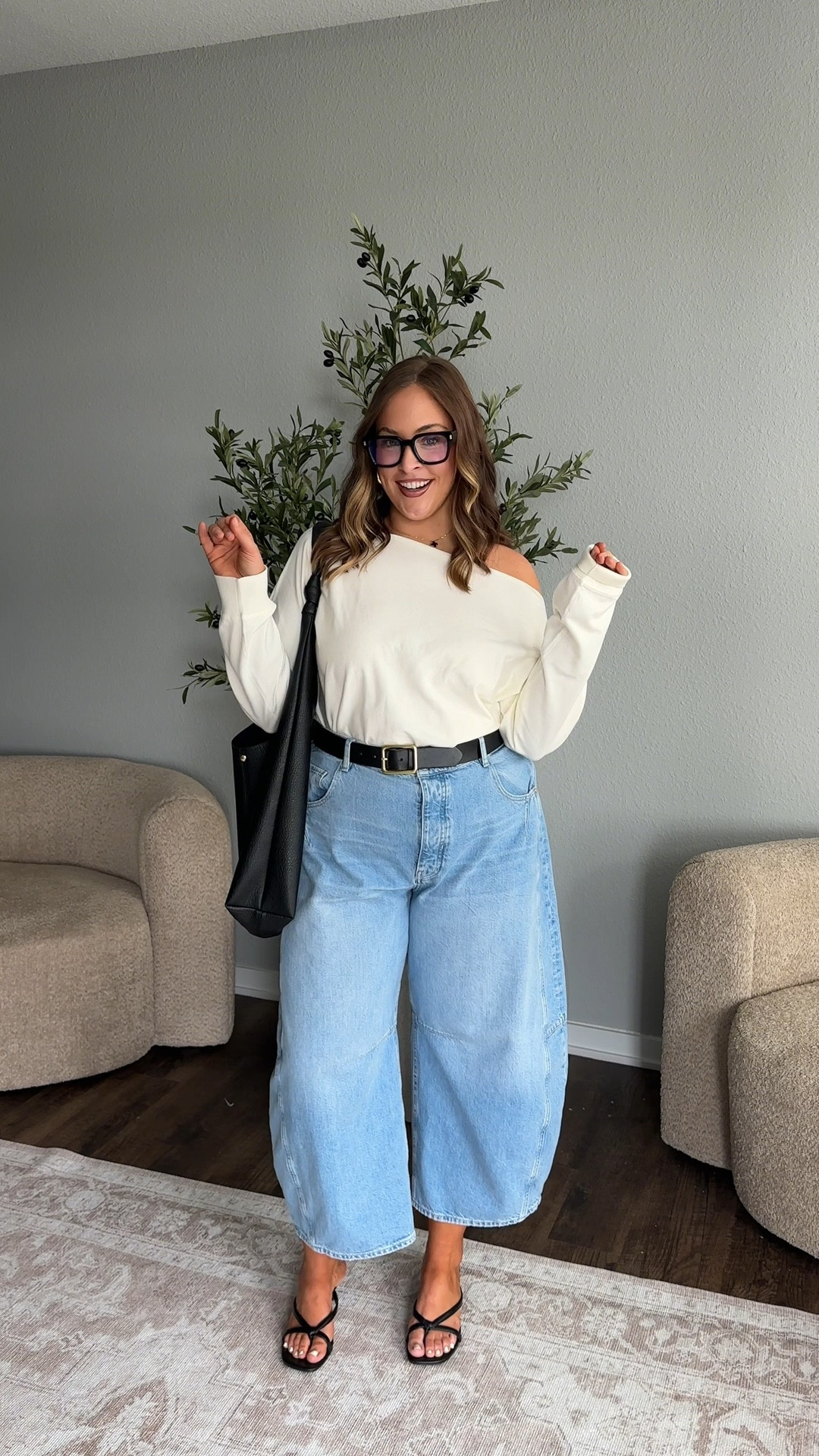 Wearing a L top & 34 barrel jean! 

#LTKSaleAlert #LTKMidsize