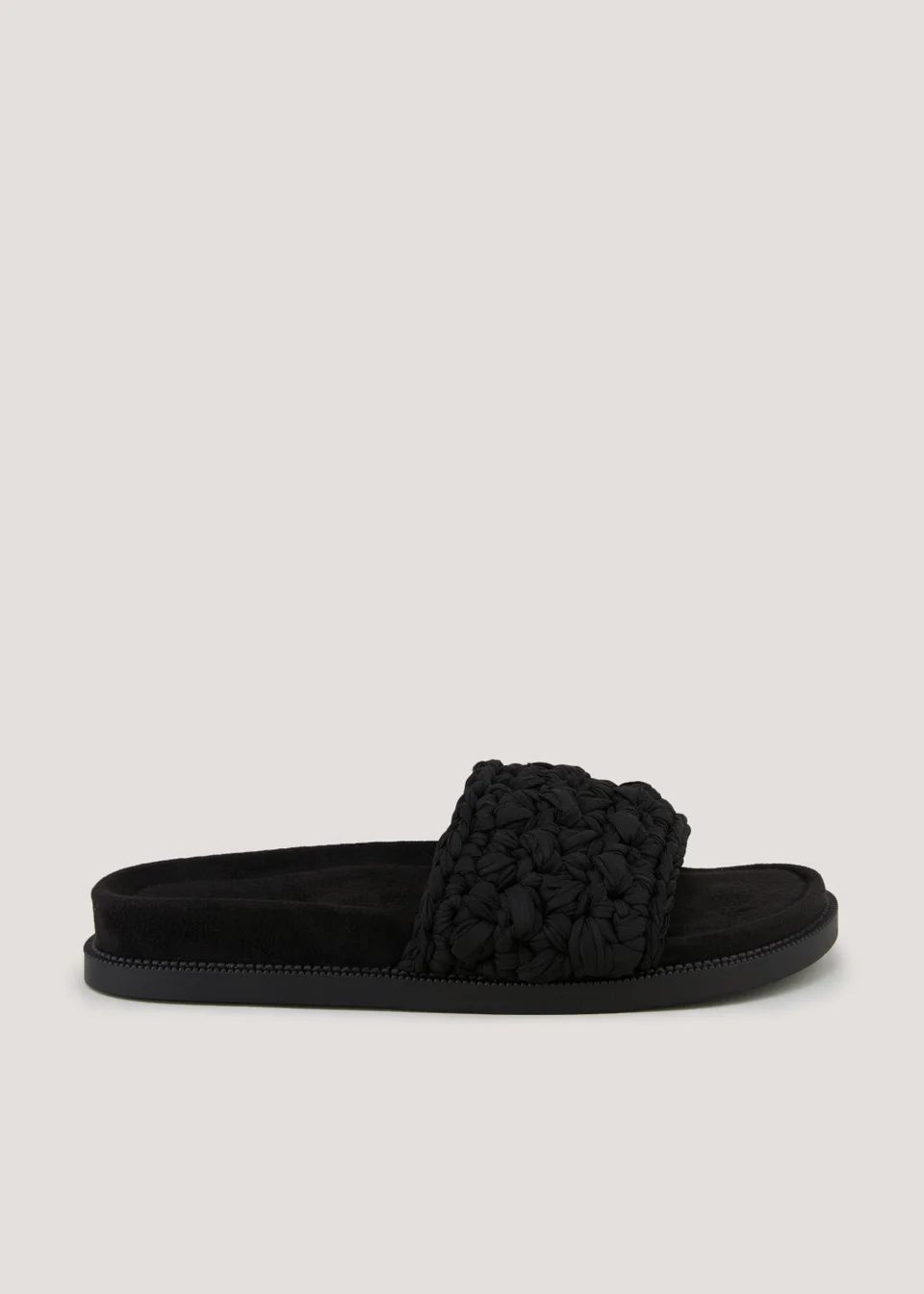 Black Chunky Braided Footbed Sandals | Matalan (UK)