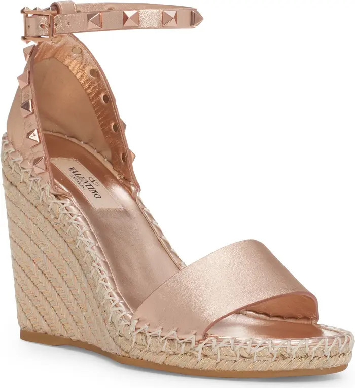 Valentino Rockstud Espadrille Wedge Sandal (Women) | Nordstrom