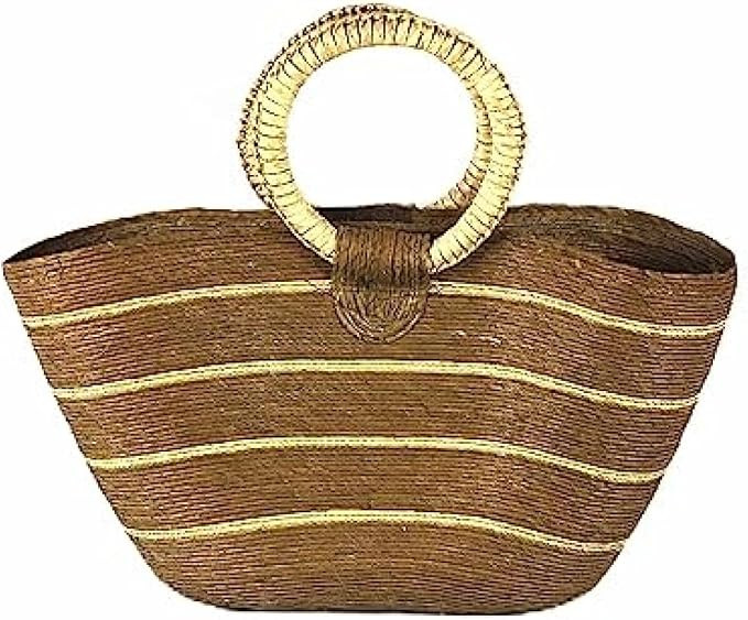 LHB Handmade Basket Bag | Summer Tote | Small Stripes | Amazon (US)