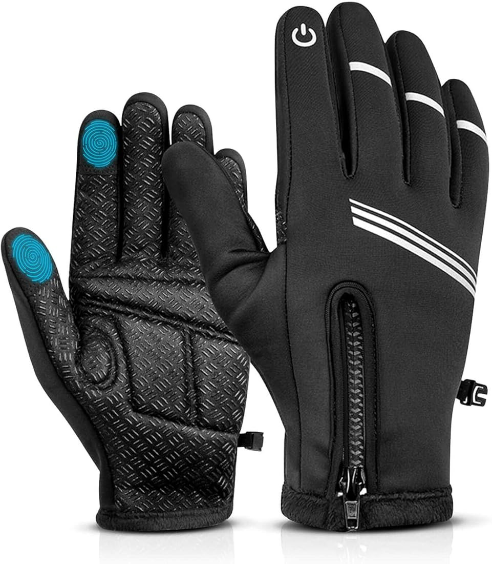 HIKENTURE Winter Cycling Gloves for Men and Women - Thermal Full Finger Bike Gloves - Touch Scree... | Amazon (US)