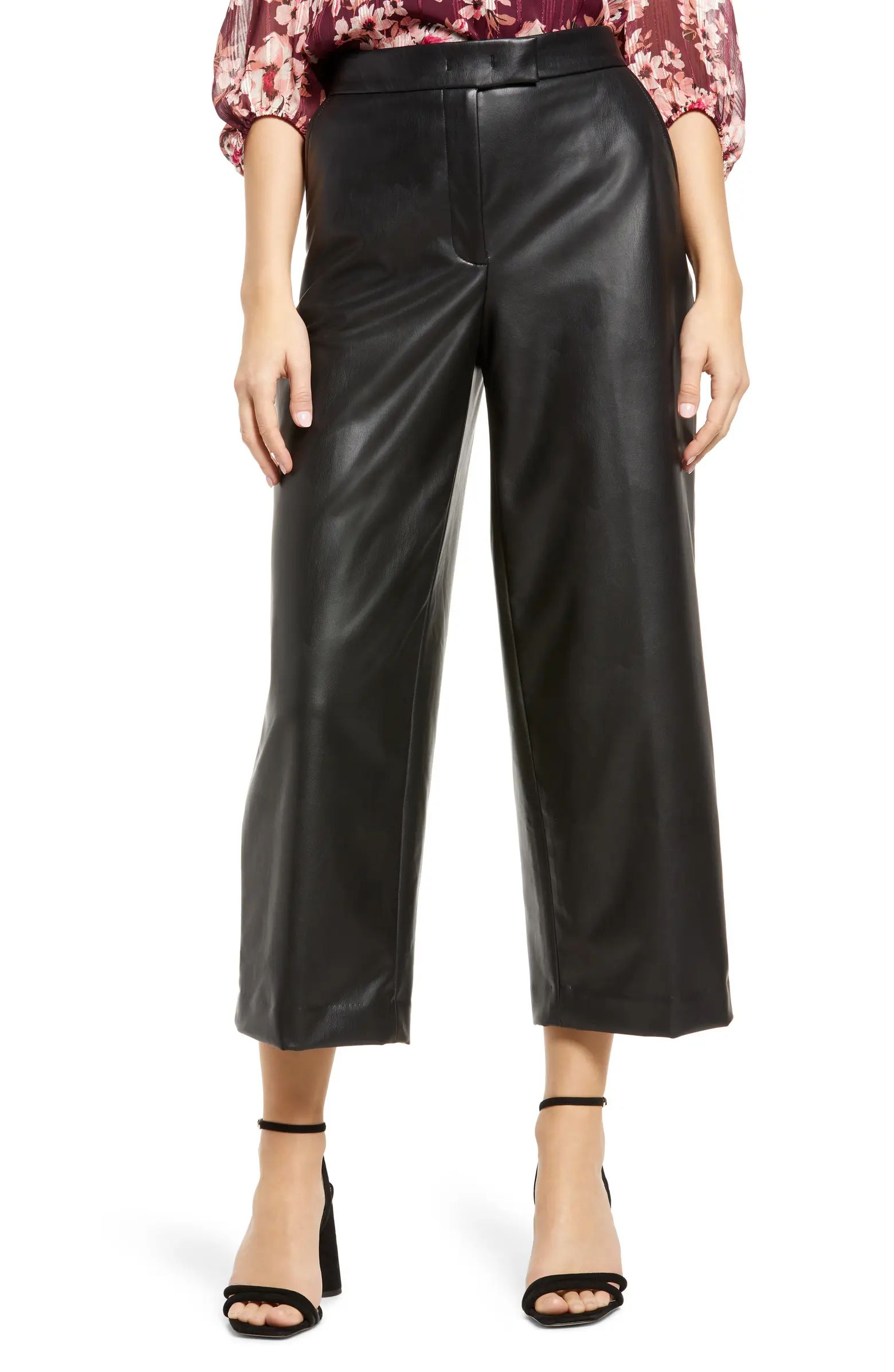 Anne Klein Faux Leather Culottes | Nordstrom | Nordstrom