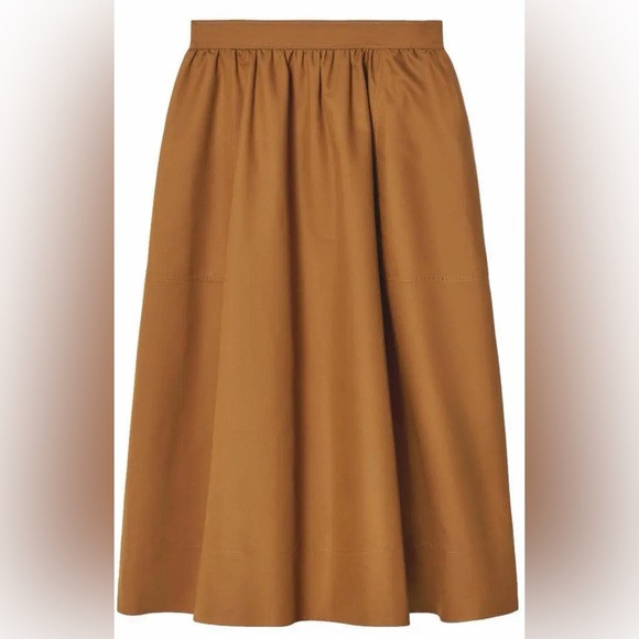 COS gathered a-line midi skirt brown 6 | Poshmark