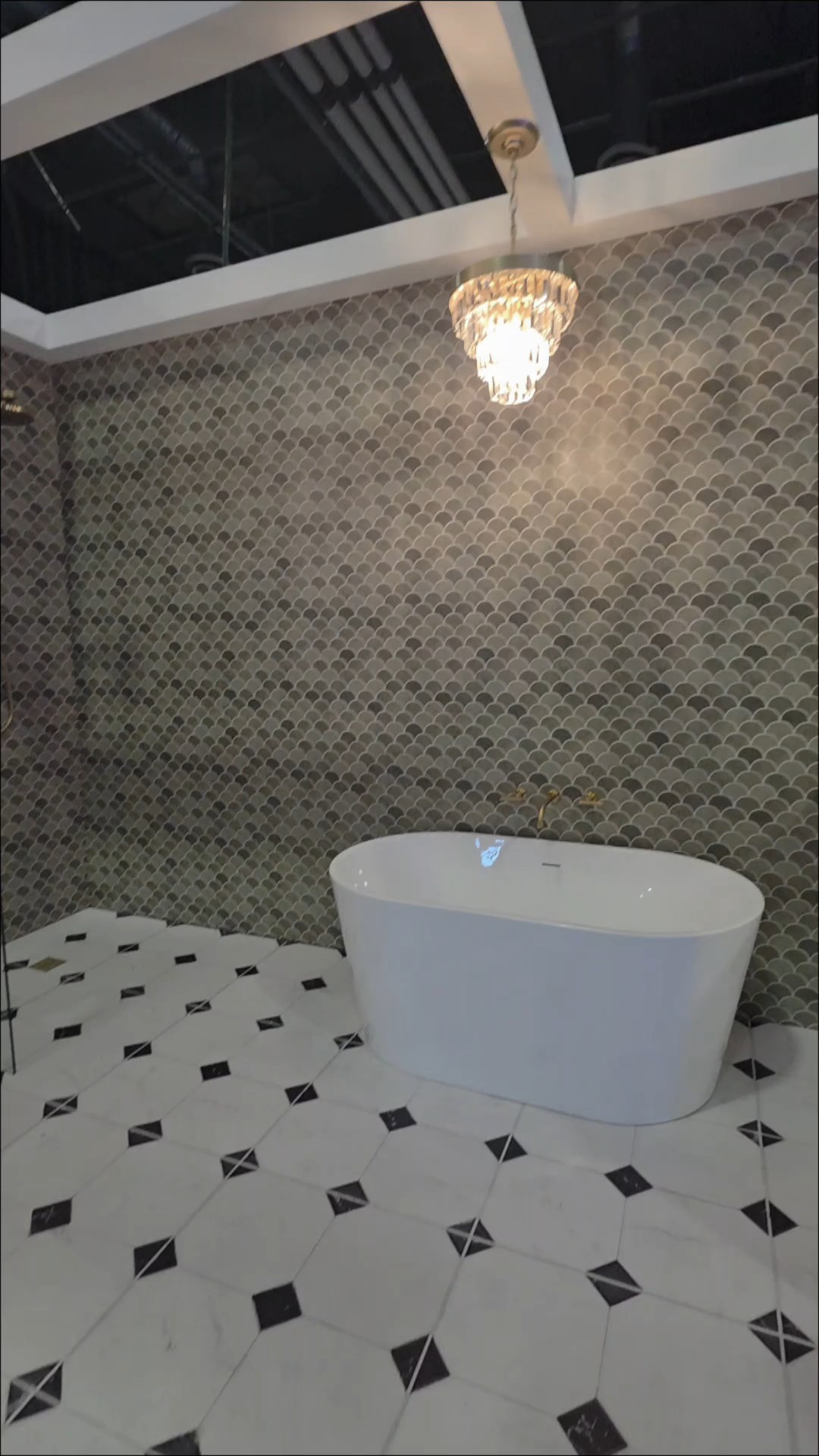 What do you think... are wood tones in or colored bathroom vanities (even in trendy green tones)? The product manager for this line at Lowe's told me that they are swapping in this pretty Walnut version for the in-store models for this bathroom vanity because wood tones are trending right now. #bathrooms 

 #LTKHome