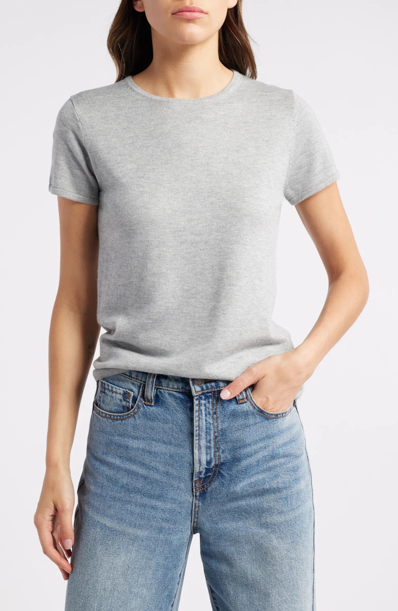 Treasure & Bond Short Sleeve Crewneck Sweater | Nordstrom | Nordstrom