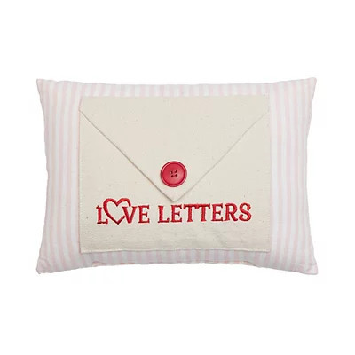 Love Letter Envelope Pillow, Pink/Red, 12L x 8H , Cotton | Kirkland's Home | Kirklands