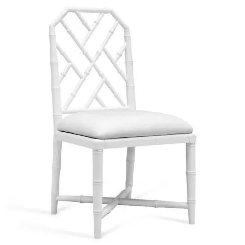 Villa & House Jardin Hollywood Regency White Bamboo Dining Chair | Kathy Kuo Home