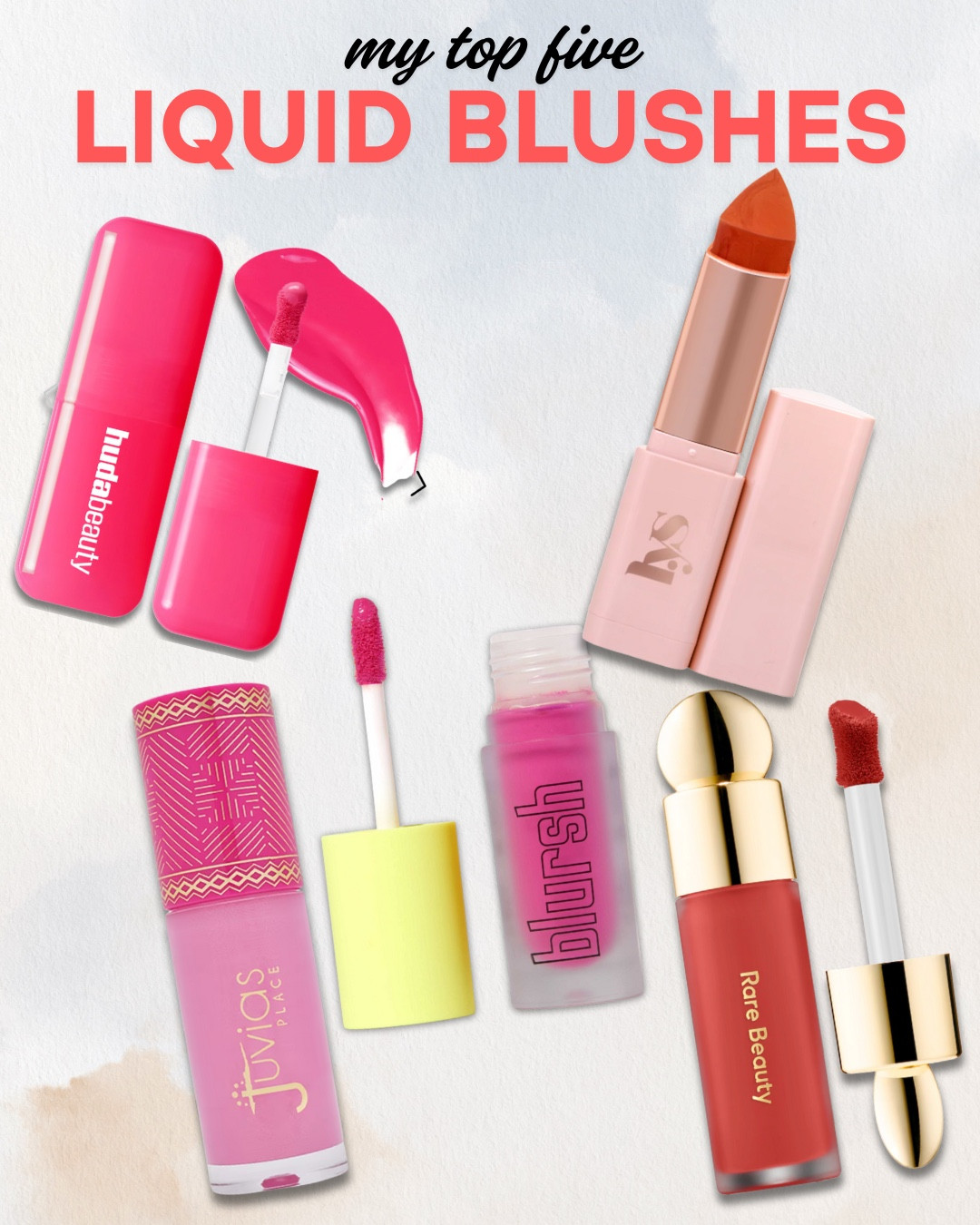 These are my top 5 liquid and cream blushes that blend beautifully and last all day.

Rare Beauty Soft Pinch Liquid Blush – A little goes a long way. Super pigmented with a natural, dewy finish that melts into the skin.

Made by Mitchell Blursh Liquid Blush – Lightweight, blendable, and buildable. Gives a blurred, airbrushed flush that lasts all day.

Huda Beauty Blush Filter Liquid Blush – Gives a radiant, soft-focus flush. The perfect blend of skincare and color for a filter-like glow.

Juvia’s Place Blushed Liquid Blush – Rich pigment with a smooth finish. Great for deeper skin tones and doesn’t lift foundation.

LYS Beauty Higher Standard Cream Blush – Creamy and hydrating with a satin finish. Buildable color that works beautifully on bare skin or over makeup.

#Top5LiquidBlushes #CreamBlushFaves #BlushForBrownSkin #NaturalFlush #PigmentedBlush #DewyBlush #LTKMakeup #LTKBeauty

#LTKBeauty