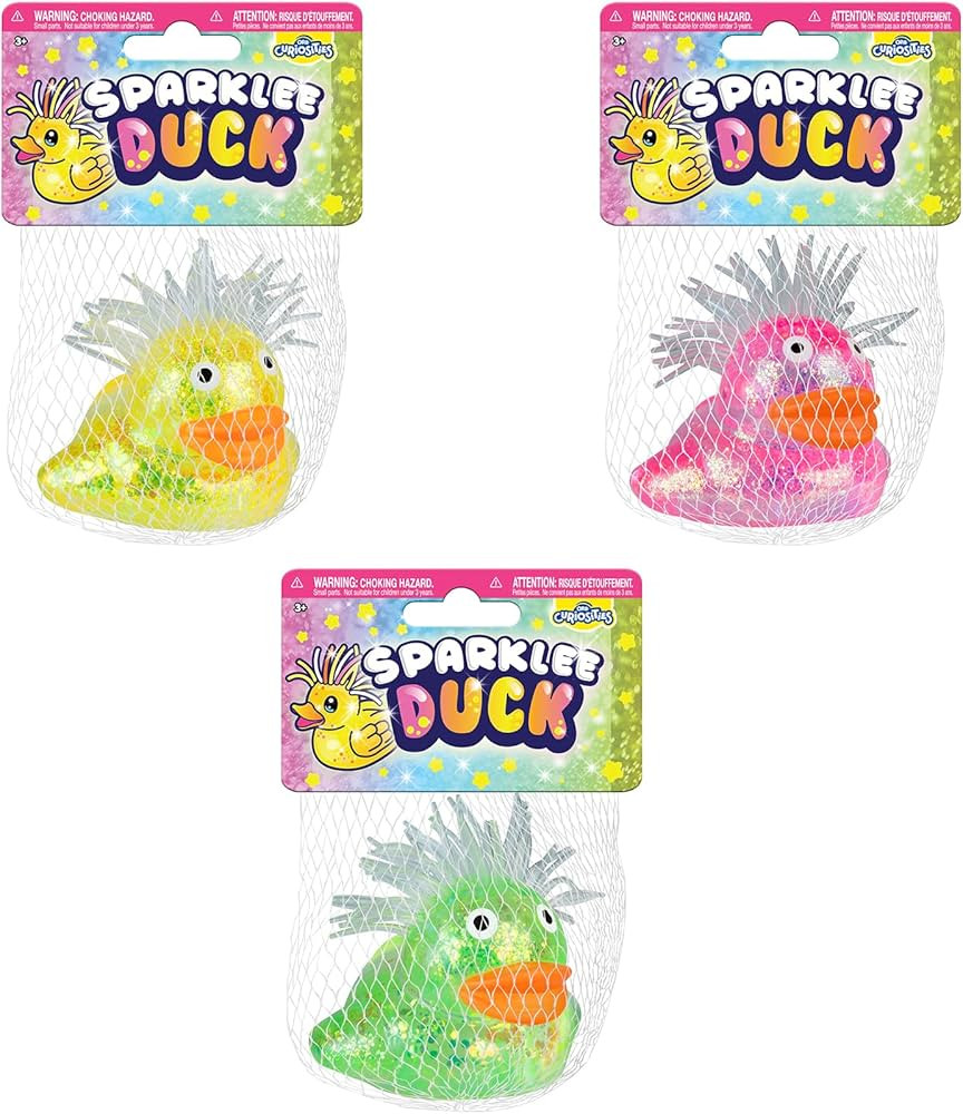 ORB Curiosities Sparklee Rubber Duck Squishy Toy Mega 3 Pack - Cute, Sparkly, Squishy Duck Squish... | Amazon (US)