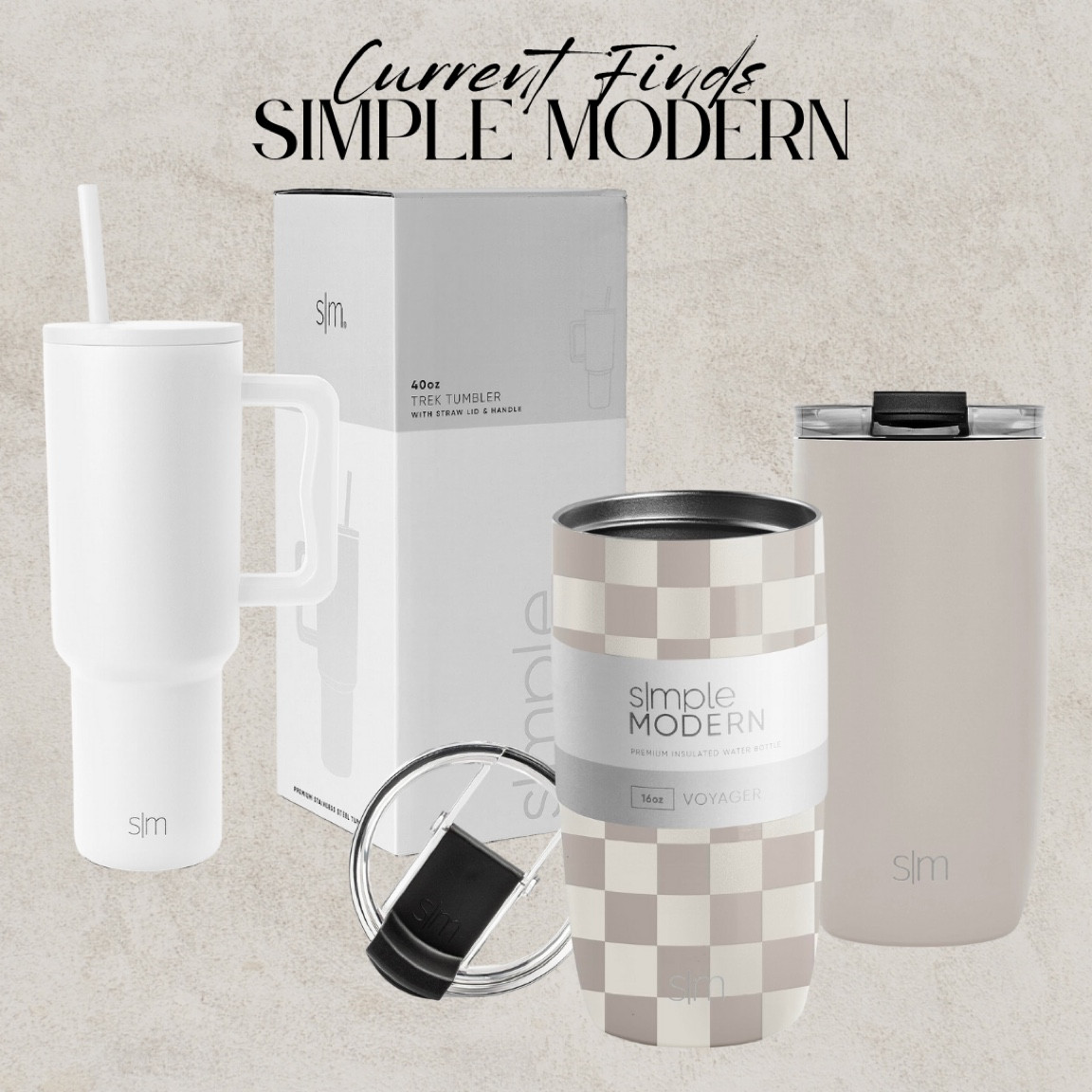 Love these tumblers from simple modern on Amazon! Stanley dupe, Stanley cup dupe, checkered tumbler, wine tumbler, travel mug, water bottle with straw, water bottle with handle, taupe tumbler

#LTKhome #LTKSeasonal #LTKU