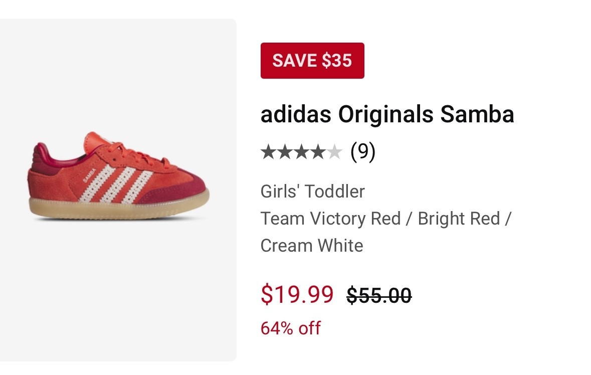 Toddler adidas Original sambas less than $20!

#LTKSaleAlert #LTKKids #LTKShoeCrush