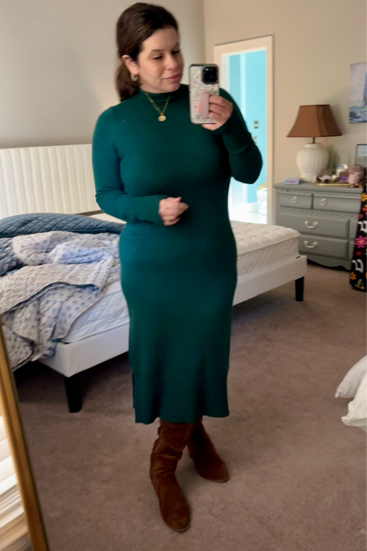 My earrings are on sale, my tinted sunscreen & lashes are on sale, my sweater dress is soft/not itchy/runs TTS & only $26. 

Wearing a medium in the dress, size 8.5 in the brown boots. 

Holiday Outfits, sweater dress, boots, Christmas outfit, dress 

#LTKHoliday #LTKMidsize #LTKCyberWeek