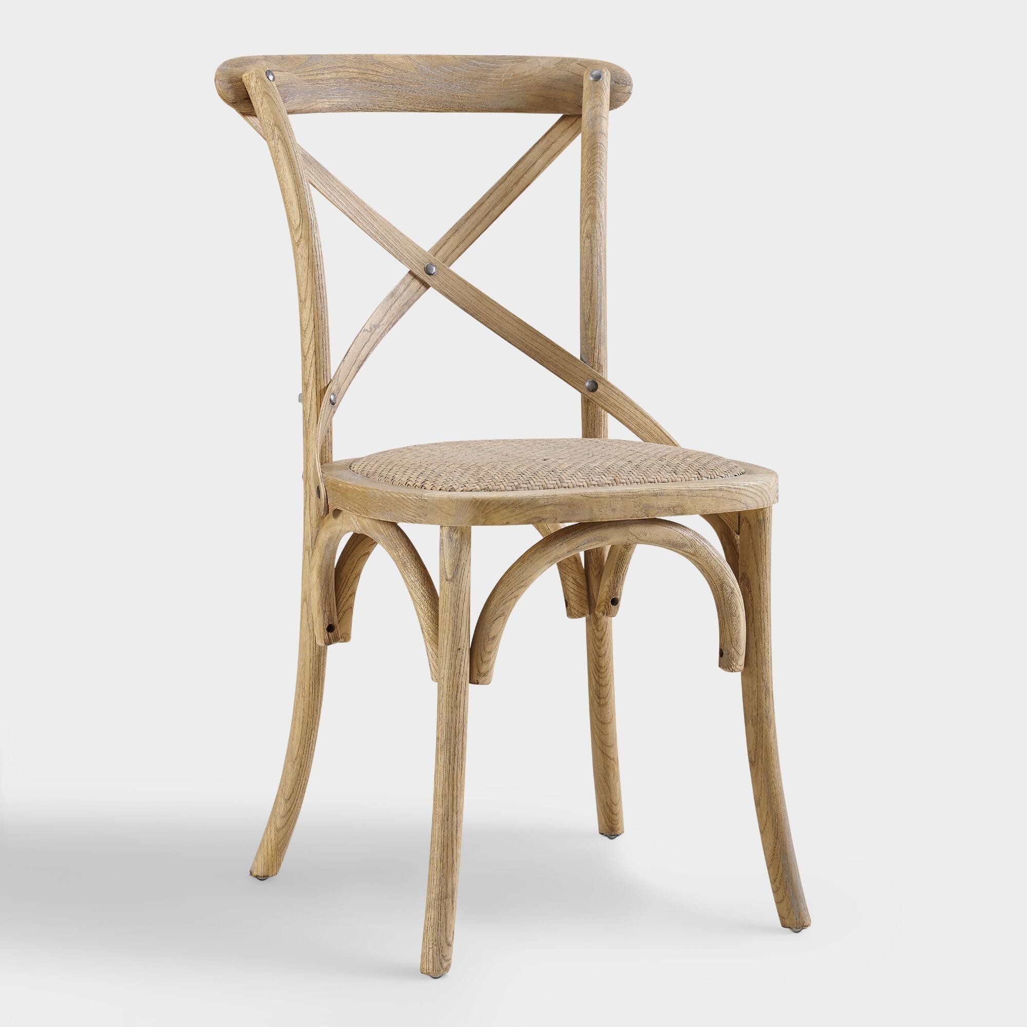 Gray Wood and Rattan Syena Side Chairs Set of 2 by World Market | World Market