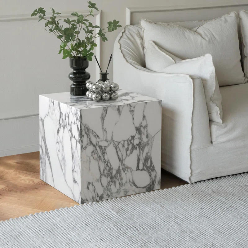 Ivy Bronx Faux Marble Block Side Table | Wayfair | Wayfair North America