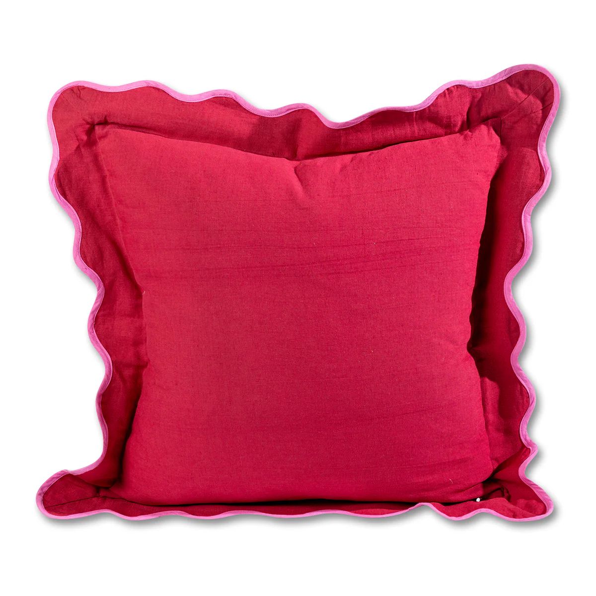 Furbish Studio - Darcy Linen Pillow - Wine + Neon Pink | Furbish Studio