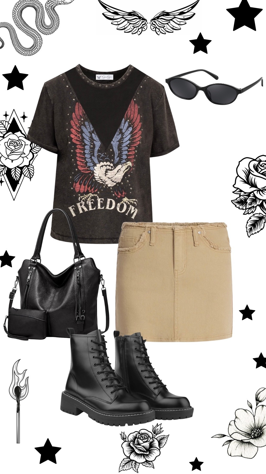 Edgy Walmart outfit. Denim skirt and acid wash tee with mesh see through collar detail.

#LTKootd #LTKgrwm #LTKMidsize