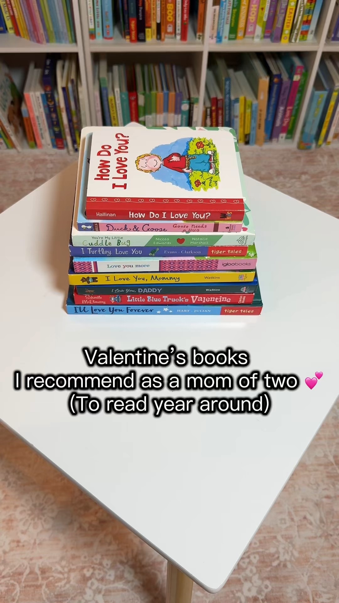 As a mama of two, I love Valentine’s books that focus onkindness, love, and connection! We don’t gift candy so make sure these books are just as sweet!  These are the love-themed books I reach for every year
for home, classrooms, and gifts

Great if you’re looking for:
• Valentine’s books for kids
• love books for toddlers
• non-candy Valentine ideas
• classroom Valentine book ideas
#valentinesday

#LTKBaby #LTKValentine #LTKmomlife
