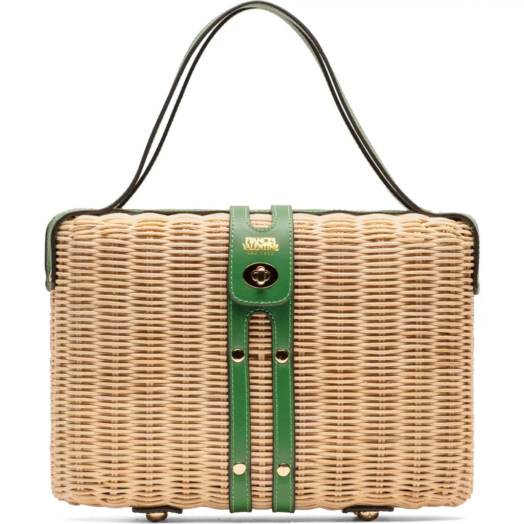 Frances Valentine The Holland Woven Wicker Satchel in Toast/Green at Nordstrom Rack | Nordstrom Rack