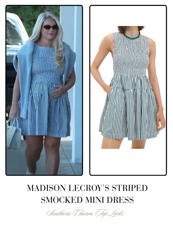 Madison LeCroy's Striped Smocked Mini Dress 

 