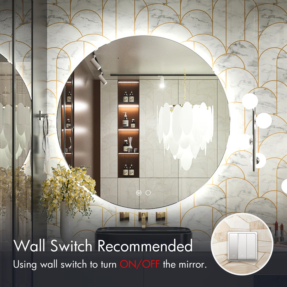 Round Frameless Backlit Mirror | Wayfair North America