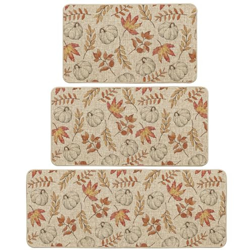 Artoid Mode Pumpkins Fall Kitchen Mats Set of 3-17"x29"+17"x36"+17"x47" | Amazon (US)