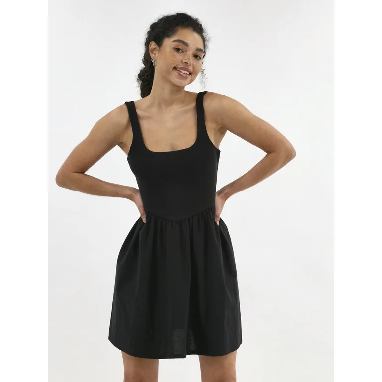 No Boundaries V Waist Mini Tank Dress, Women's and Women's Plus | Walmart (US)