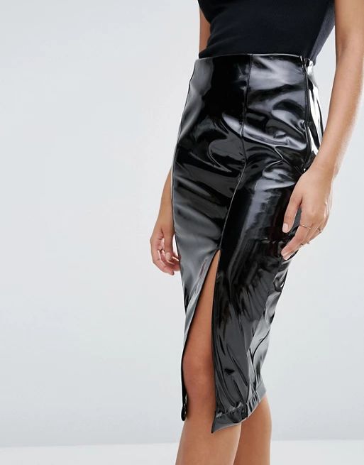 ASOS Pencil Skirt in Wet Look | ASOS US