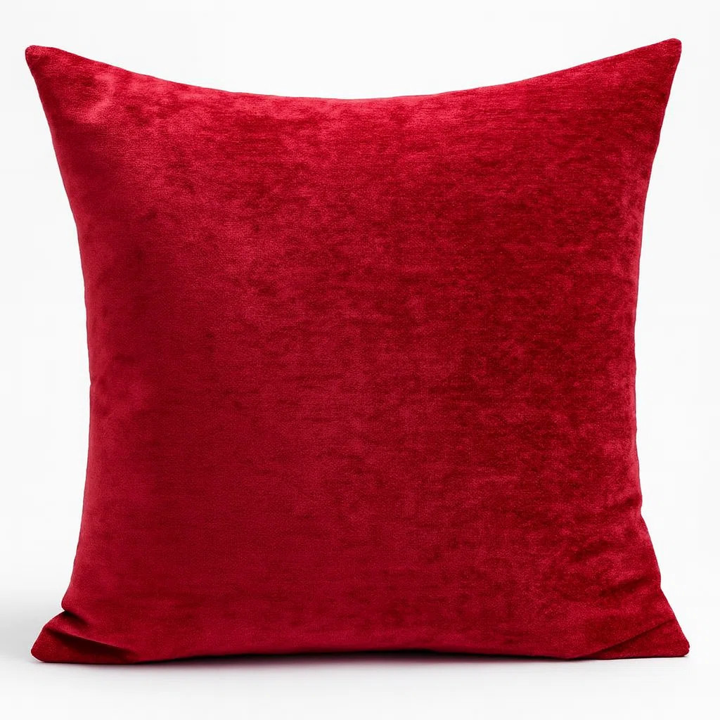 Red Velvet Square Poly Filled Throw Pillow 18" W X 18" L | Wayfair North America