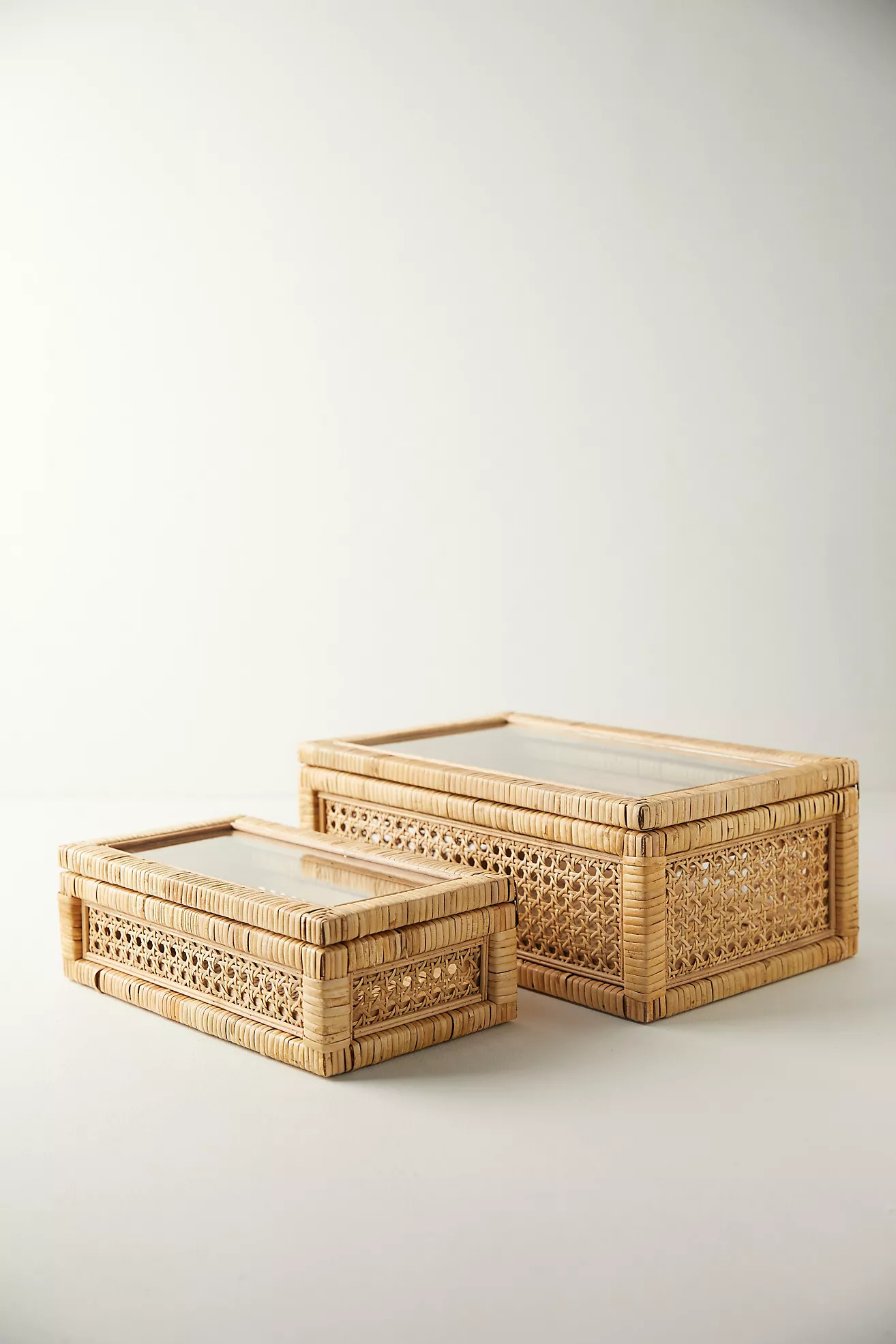 Rattan Box with Glass Lid | Anthropologie (US)