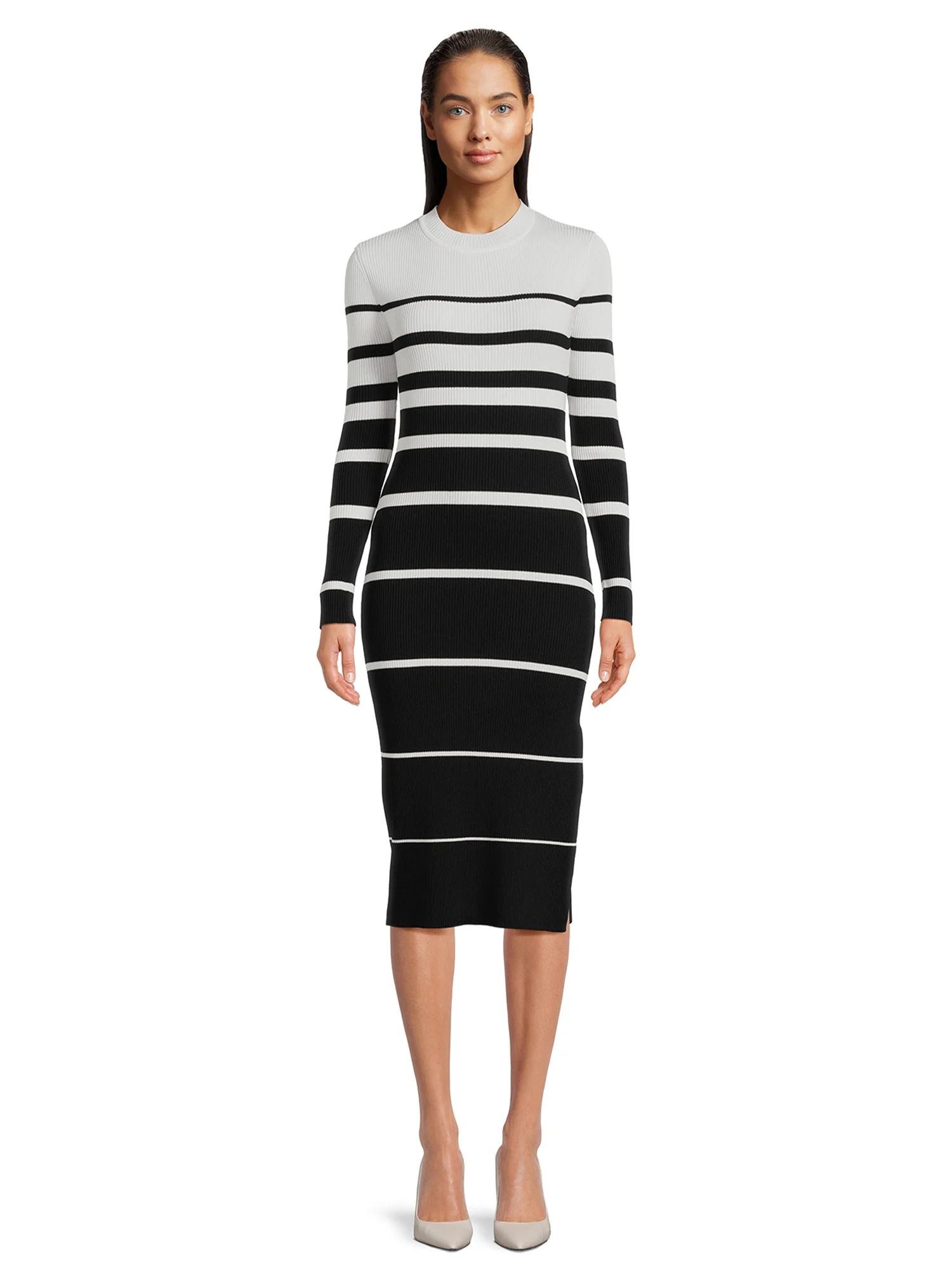 BCBG Paris Women's Striped Sweater Midi Dress, Sizes XS-XXL | Walmart (US)