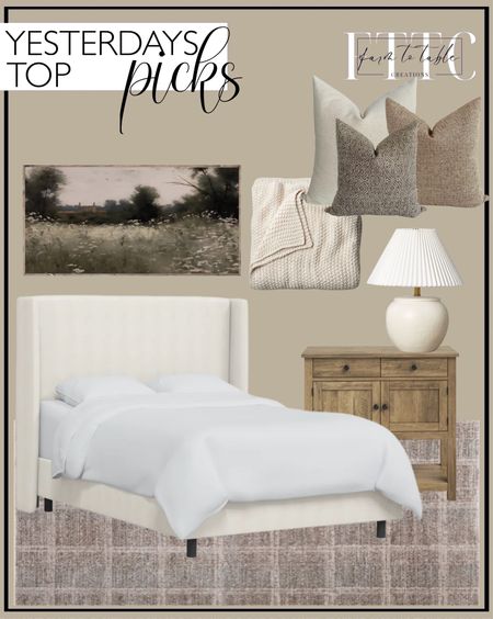 Yesterday’s Top Picks. Follow @farmtotablecreations on Instagram for more inspiration.

Garmon 35.4'' Console Table with Drawers and Cabinet. Angela Rose x Loloi Ember Fog / Dove Area Rug. Tilly Upholstered Bed. Serene Pillow Cover Set. Moody Field of Lace Canvas Printed Sign. Distressed Ceramic Table Lamp Cream (Includes LED Light Bulb) - Hearth & Hand with Magnolia. Chunky Knit Bed Blanket - Casaluna. Bedroom Inspiration. Bedroom Rug. 

#LTKfindsunder50 #LTKsalealert #LTKhome