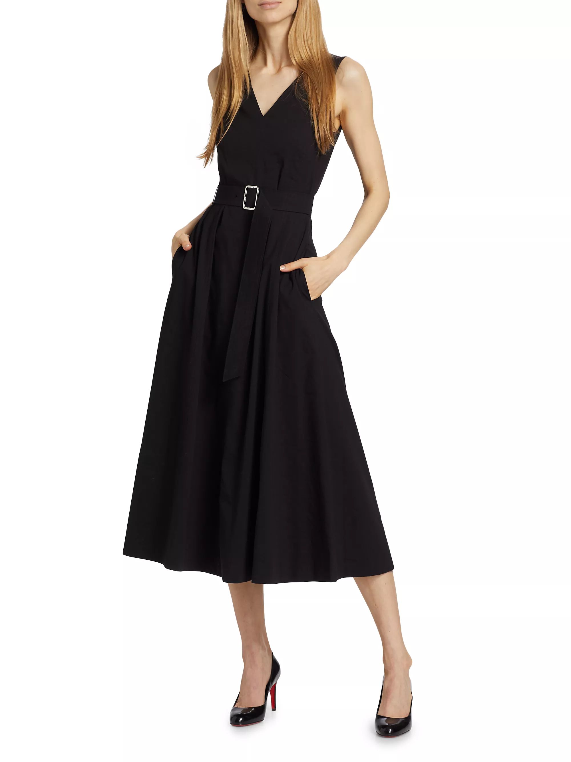 DressesMidiTheoryBelted Linen-Blend Midi-Dress$445 | Saks Fifth Avenue