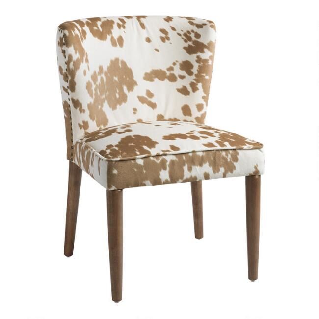 Tan Faux Cowhide Chloe Chairs Set Of 2 | World Market