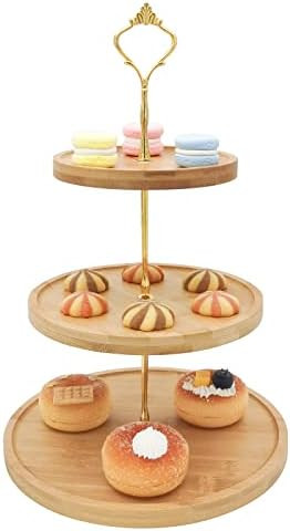 DIWNELEM 3 Tier Wooden Cupcake Stand Cake Stand Macaron Tower Wooden Serving Tray Dessert Tower P... | Amazon (US)