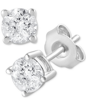 Forever Grown Diamonds Lab Grown Diamond Stud Earrings (1 ct. t.w.) in Sterling Silver - Macy's | Macy's