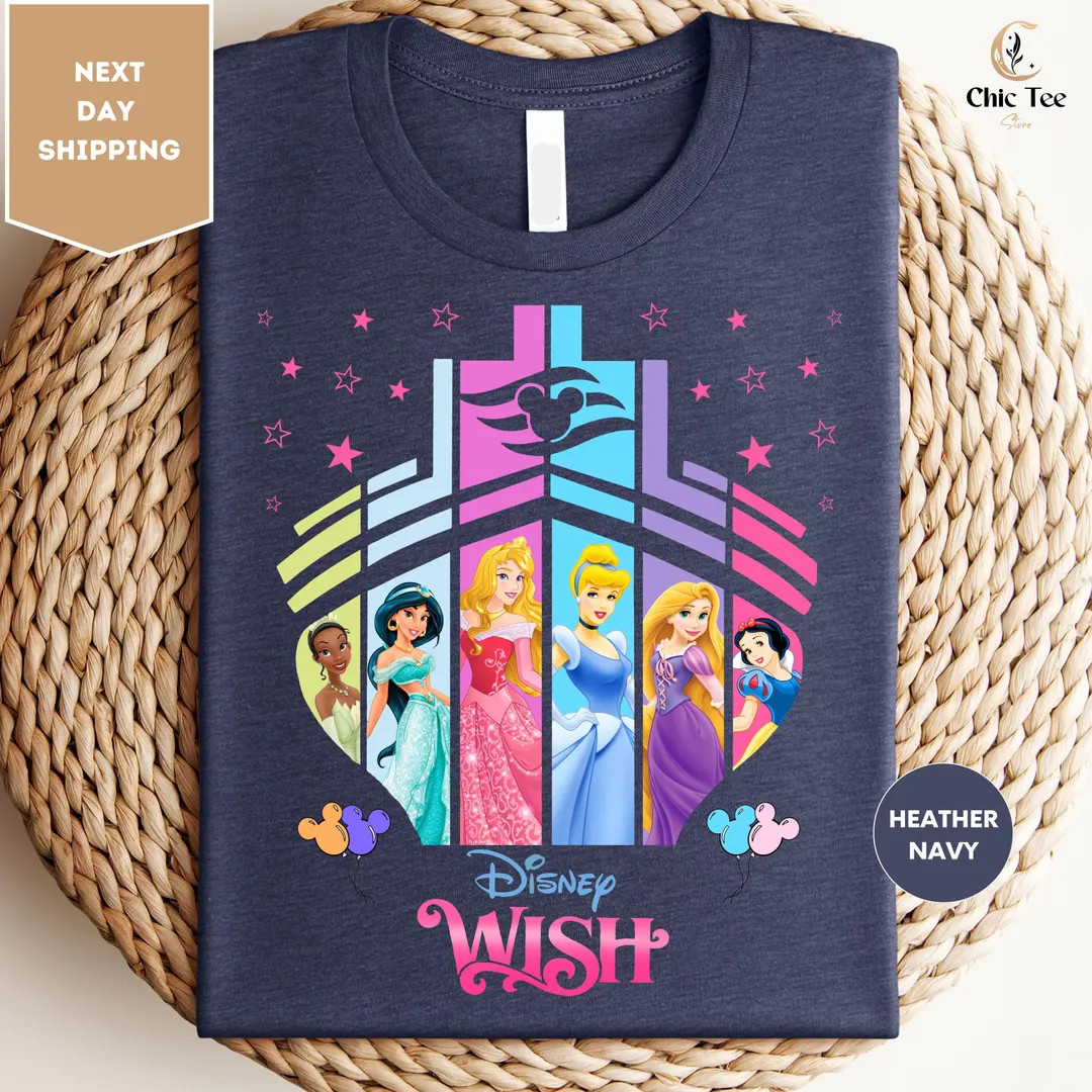 Disney Princess Cruise Trip T-Shirt, Disney Wish Wonder Fantasy Magic Wish Shirt, Disney Family C... | Etsy (US)