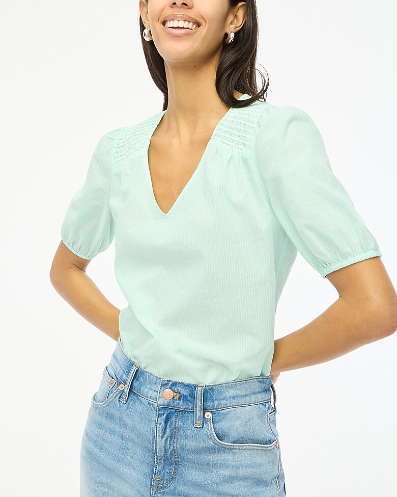 Cotton V-neck top | J.Crew Factory