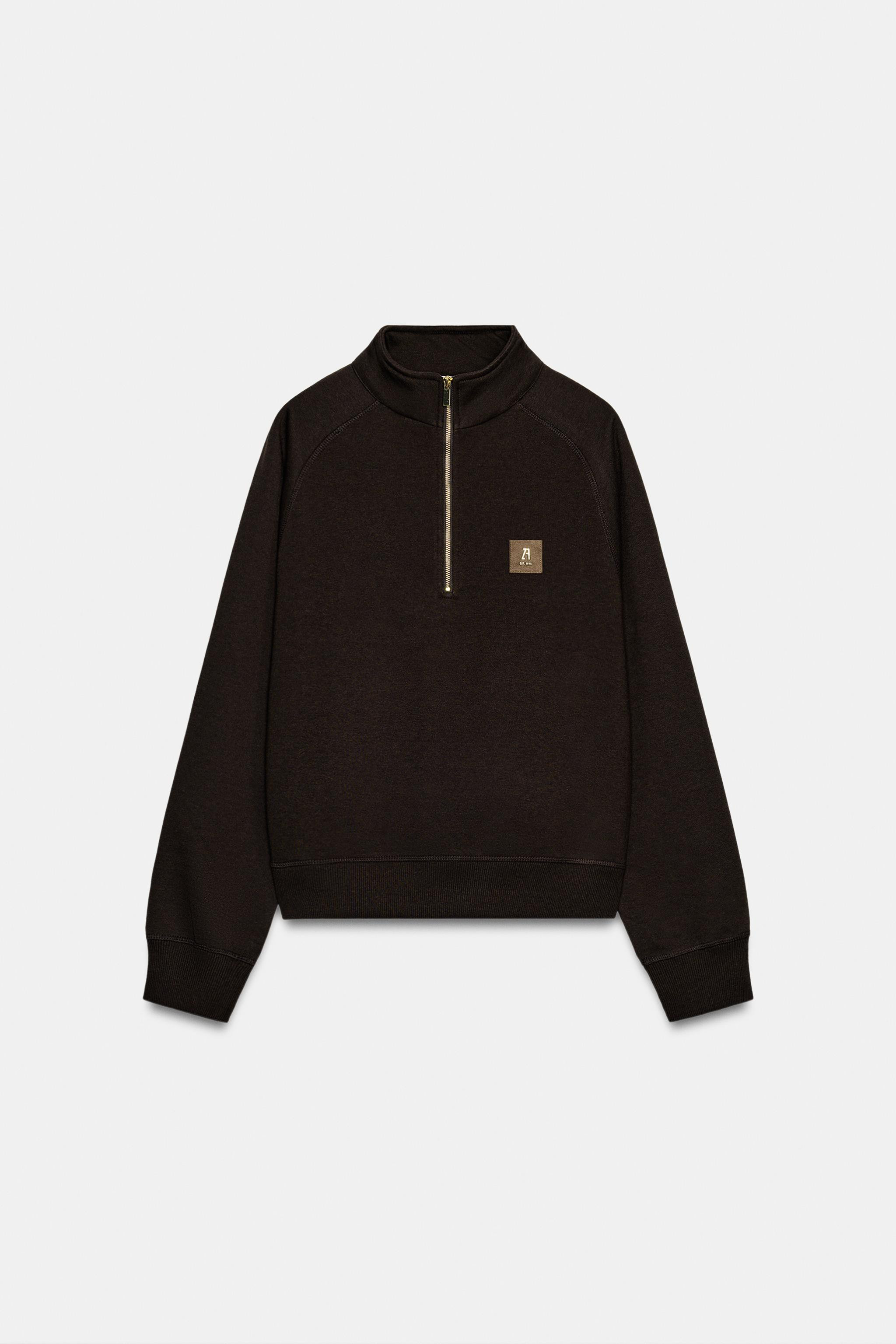 SWEATSHIRT WITH PATCH AND ZIP | Zara UK